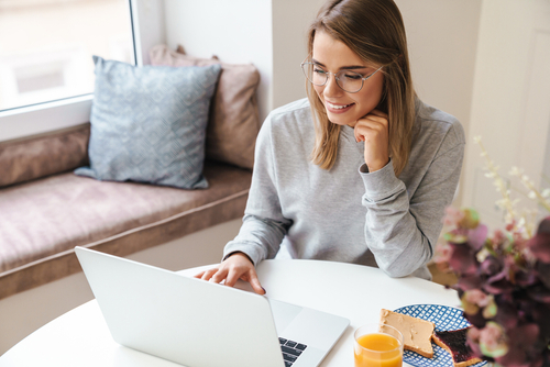 happy client on the computer